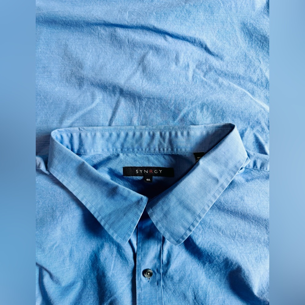 Synrgy Men's (Blue) Short Sleeve ButtonUp (4XL)